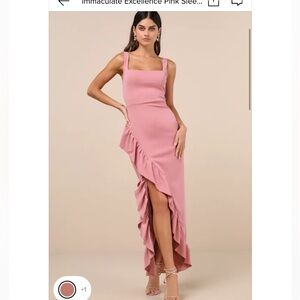Lulus Immaculate Excellence Pink Ruffled Tulip Maxi Dress